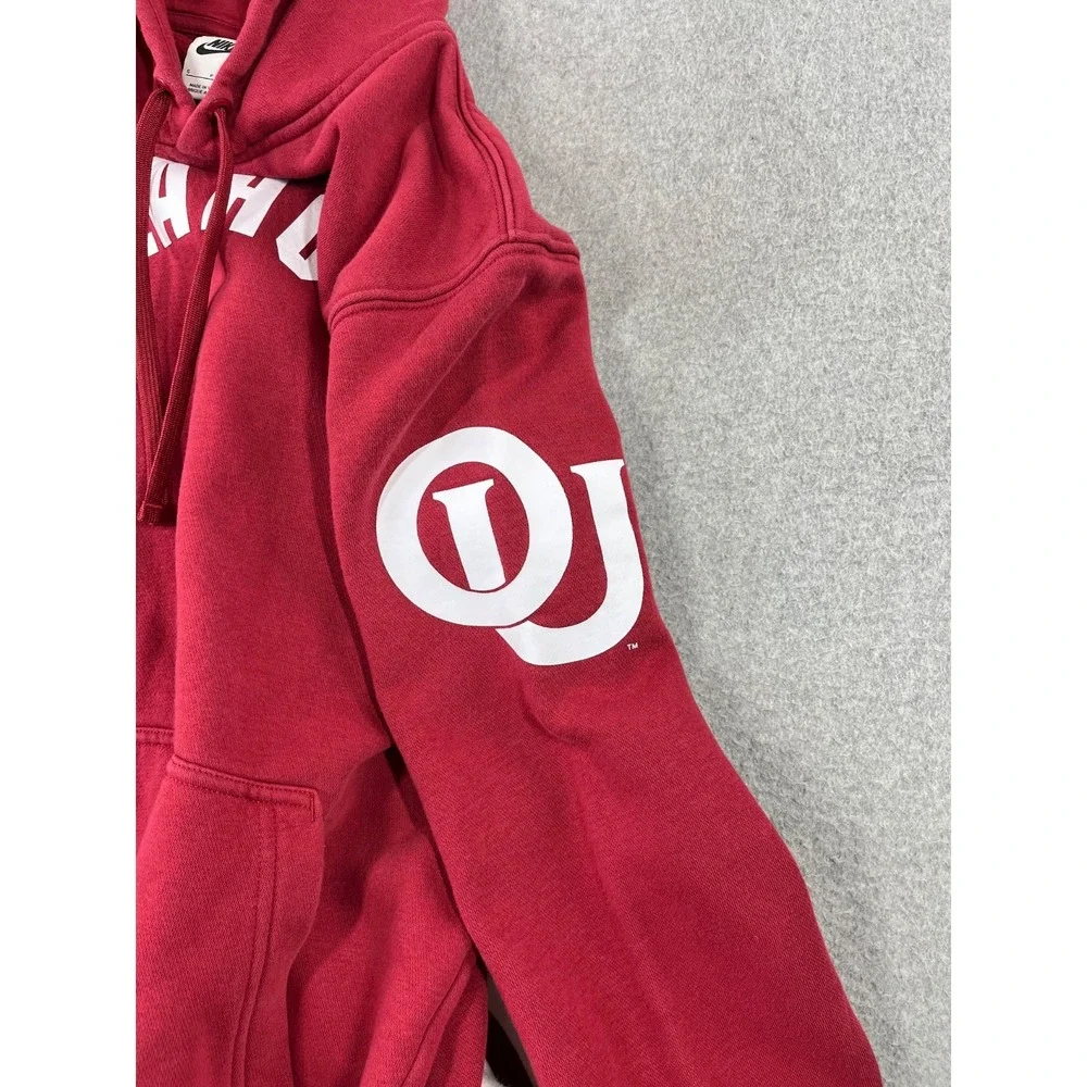 University Of Oklahoma Sweatshirt Mens S Red Nike OU Sooners Pullover Hoodie